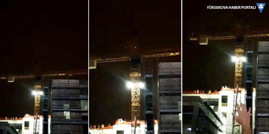 Ücreti ödenmeyen inşaat işçileri vince çıktı
