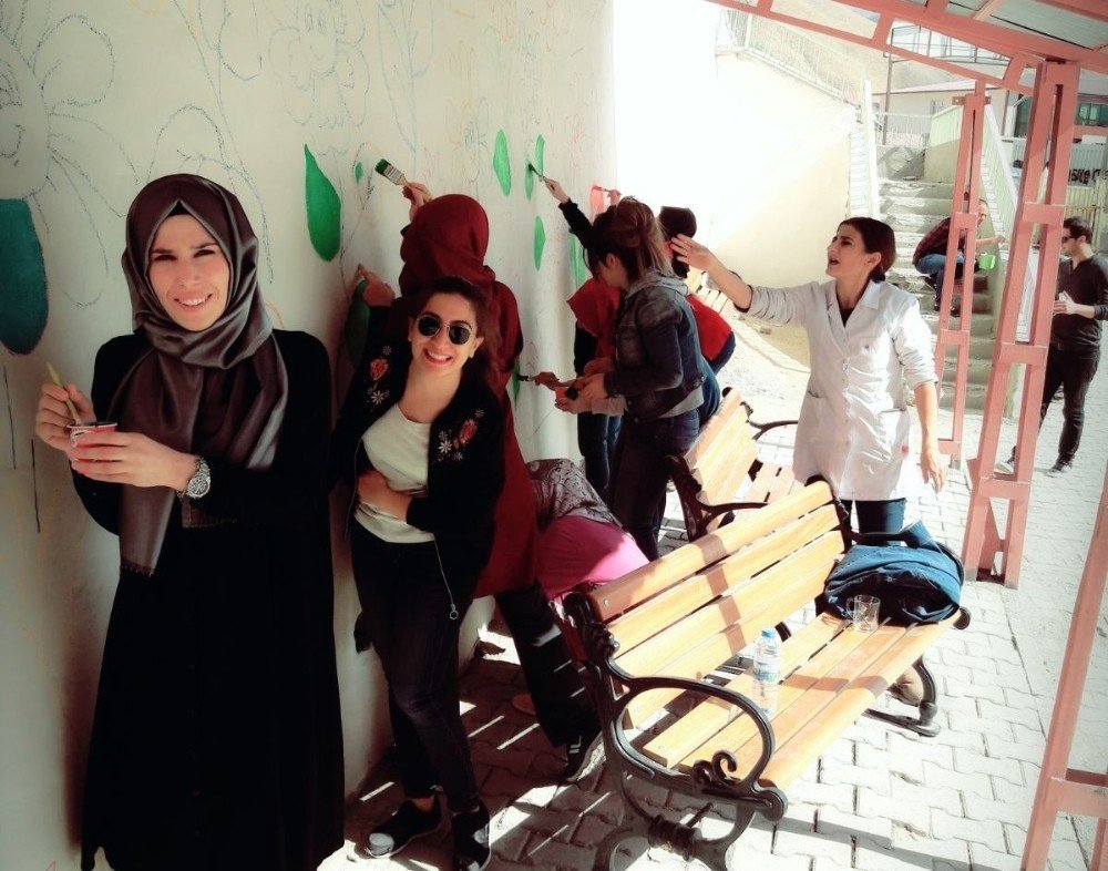 Hakkari'de okul duvarları çizgi film karakterleriyle süslendi