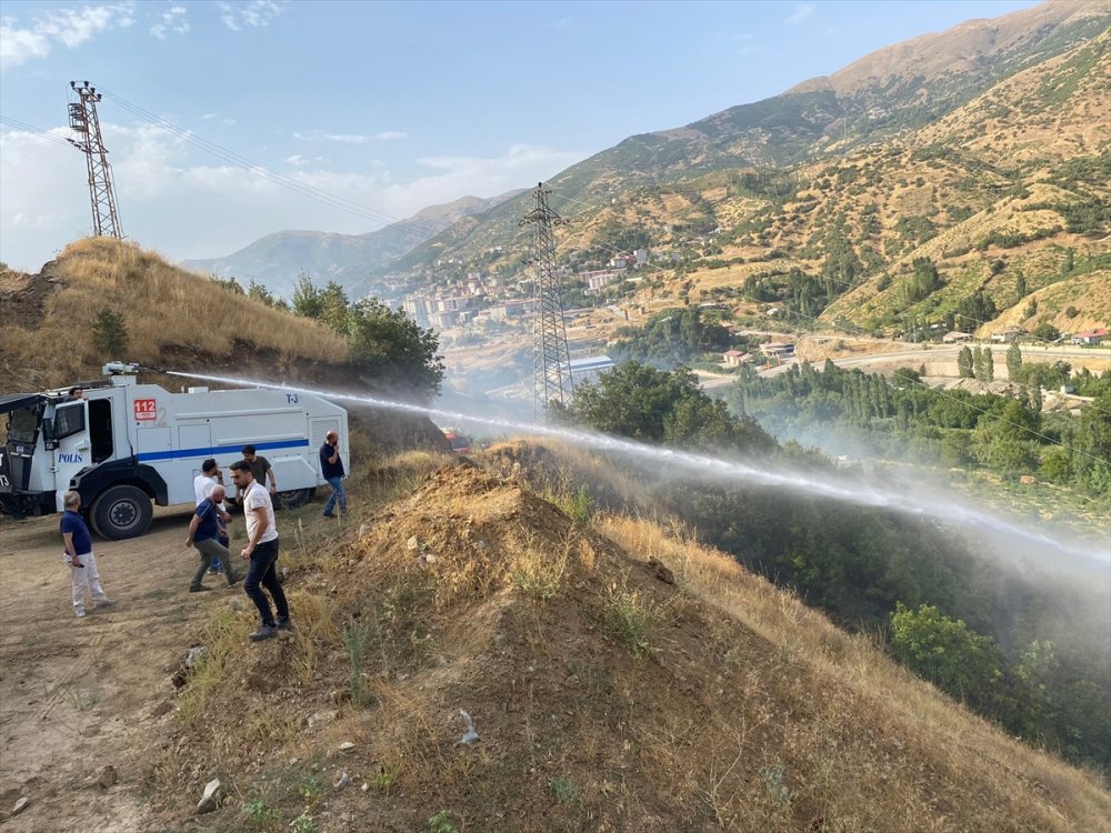 Şemdinli'de ağaçlık alanda çıkan yangın söndürüldü