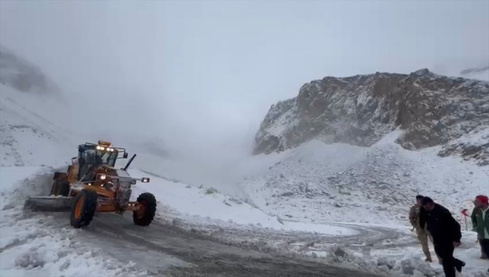 Van Bahçesaray'da mevsimin ilk karı ulaşımda aksamaya neden oldu