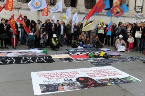 Trafalgar'da Soma protestosu